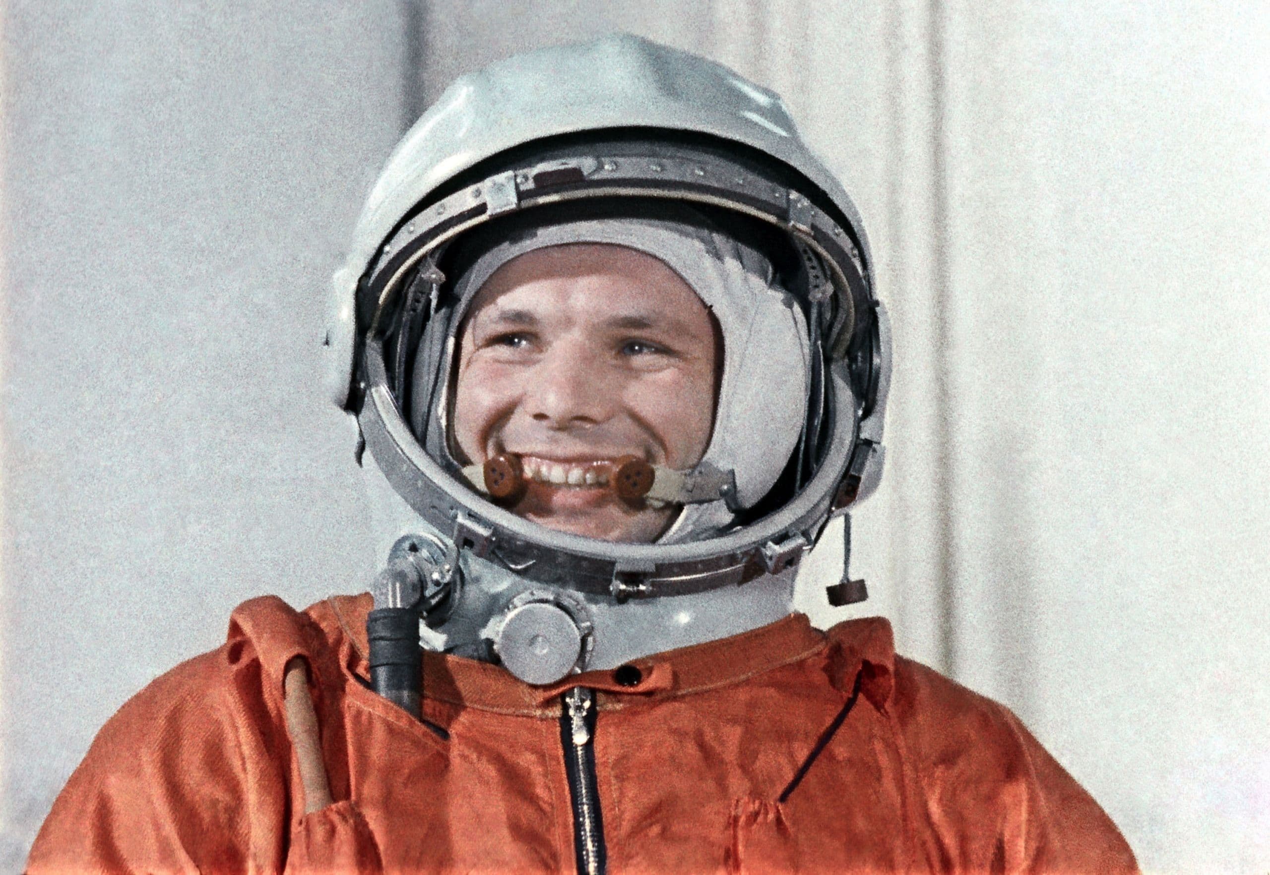 Yuri Gagarin in his austronaut